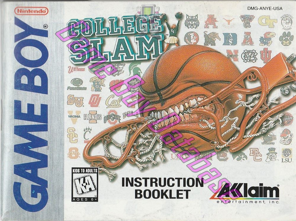 College Slam USA Front of the booklet