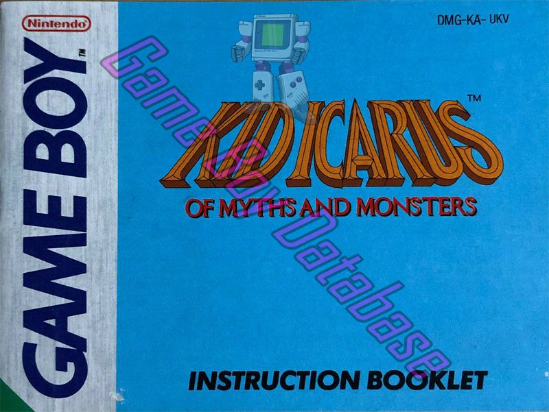 Kid Icarus of Myths and Monsters UKV Front of the booklet