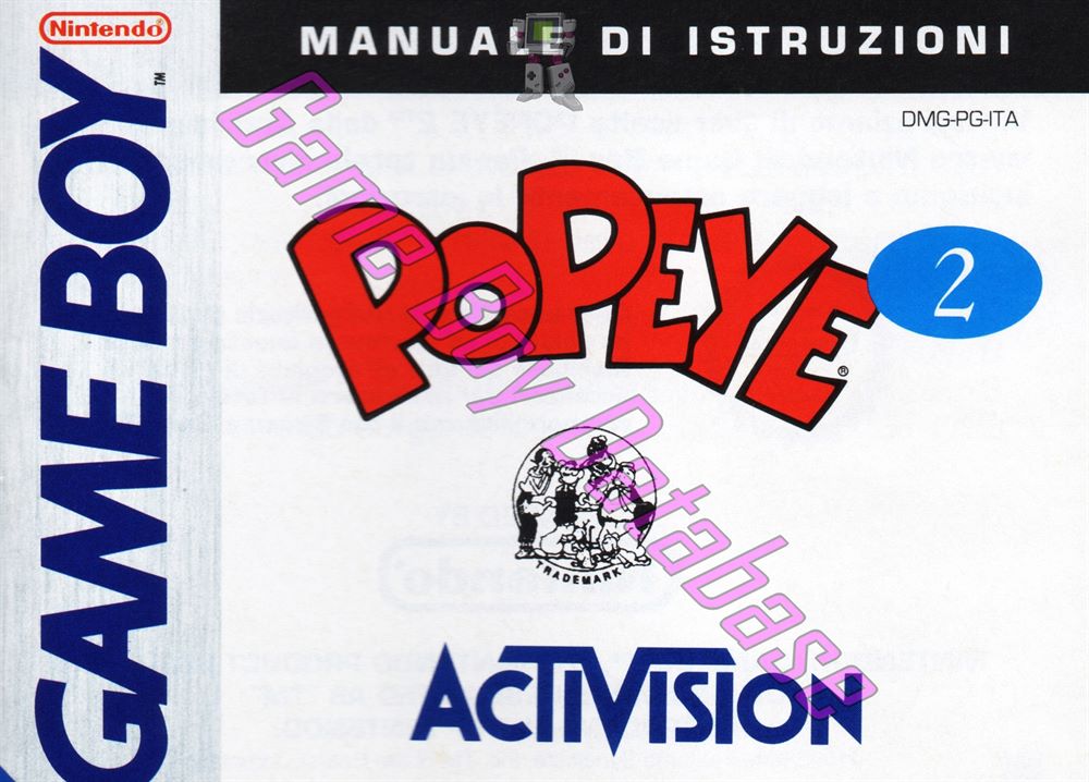 Popeye 2 ITA Front of the booklet