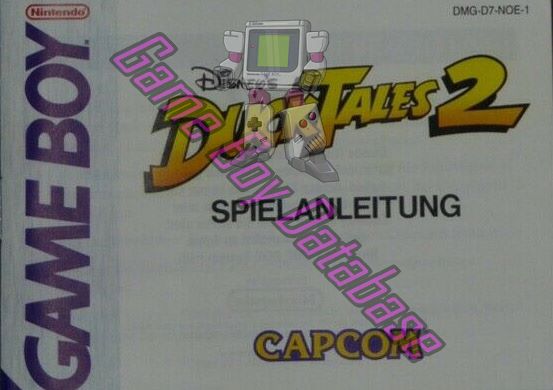 Duck Tales 2 (Disney's) NOE-2 Front of the booklet