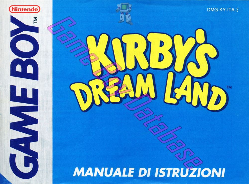 Kirby's Dream Land ITA-2 Front of the booklet