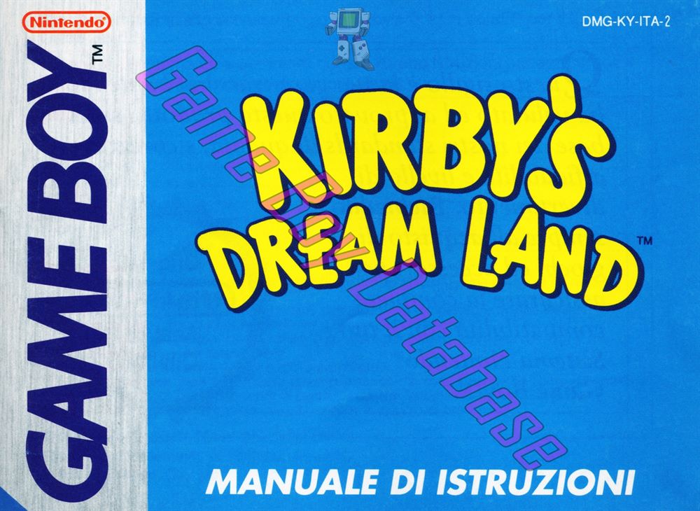 Kirby's Dream Land ITA-3 Front of the booklet