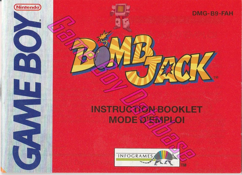 Bomb Jack FAH-1 Front of the booklet