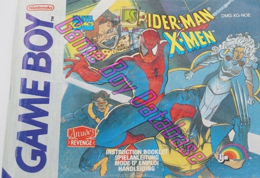 Spider-Man X-Men NOE Front of the booklet