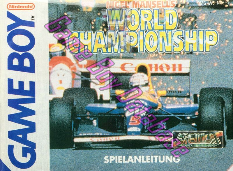 Nigel Mansell’s World Championship NOE-1 Front of the booklet