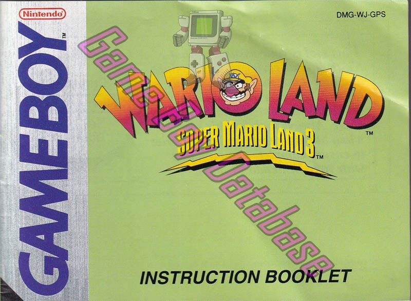 Wario Land: Super Mario Land 3 GPS Front of the booklet