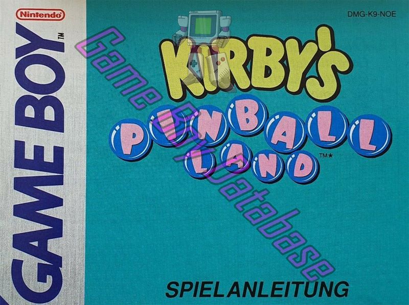 Kirby's Pinball Land NOE Front of the booklet