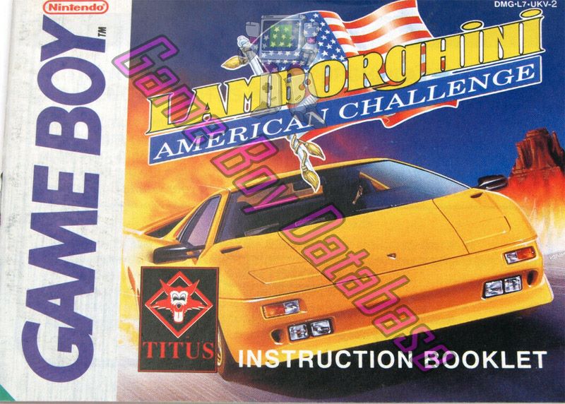 Lamborghini American Challenge UKV-1 Front of the booklet