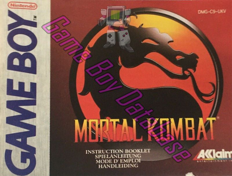 Mortal Kombat UKV Front of the booklet