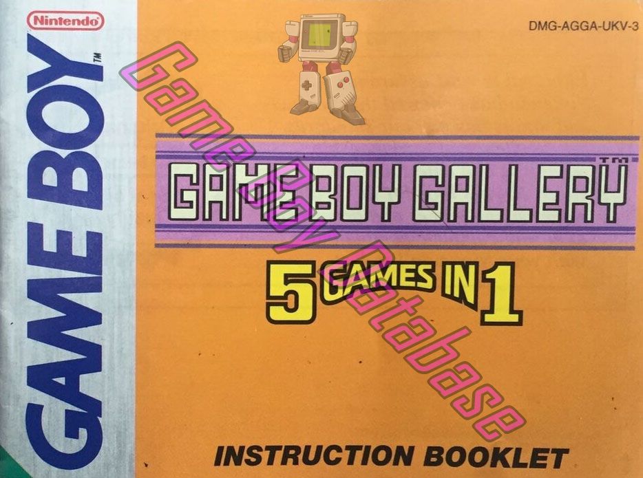 Game Boy Gallery 5 in 1 UKV Front of the booklet