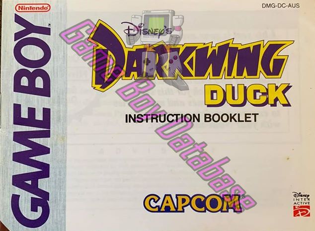 Darkwing Duck (Disney's) AUS Front of the booklet