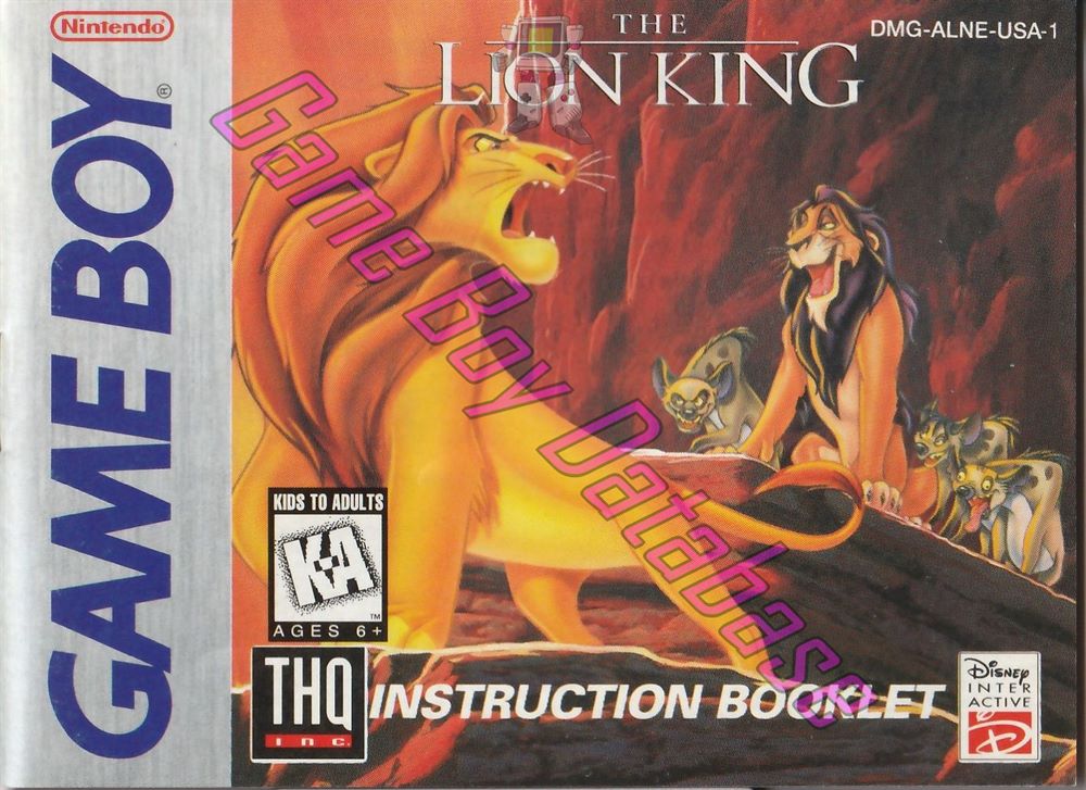 Lion King (Disney's the) USA-1 Front of the booklet