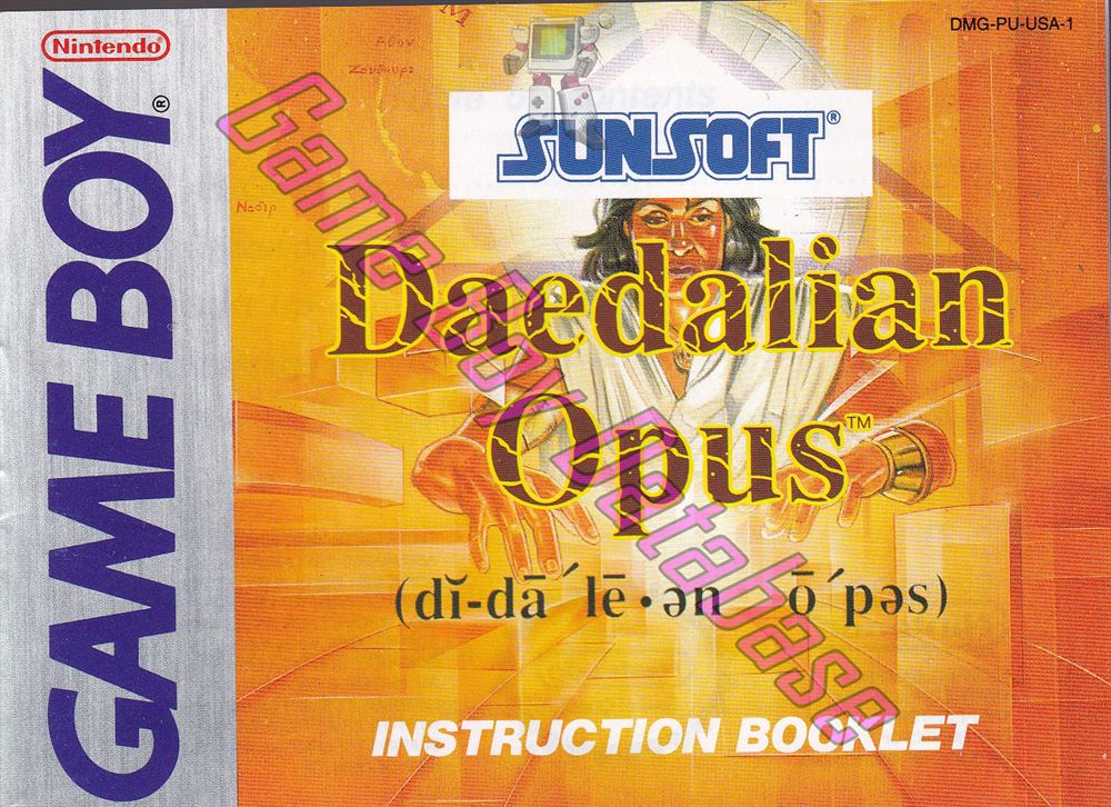 Daedalian Opus USA-1 Front of the booklet