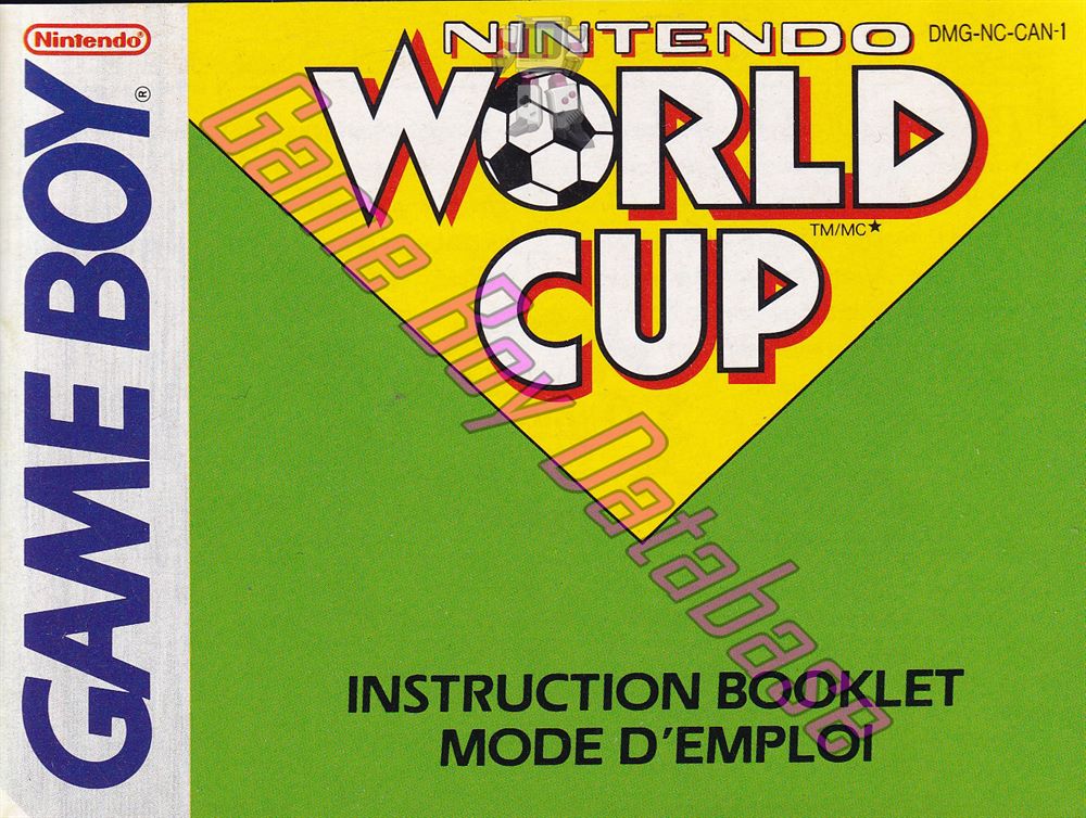 Nintendo World Cup CAN-1 Front of the booklet