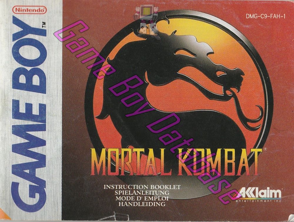 Mortal Kombat FAH-2 Front of the booklet