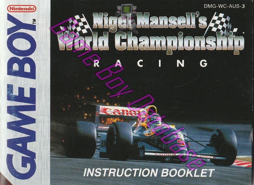 Nigel Mansell’s World Championship AUS-1 Front of the booklet