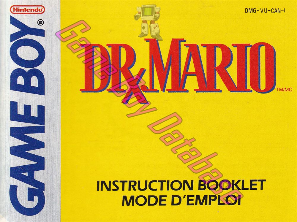 Dr. Mario CAN-1 Front of the booklet