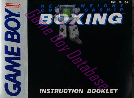 Heavyweight Championship Boxing USA-1 Front of the booklet