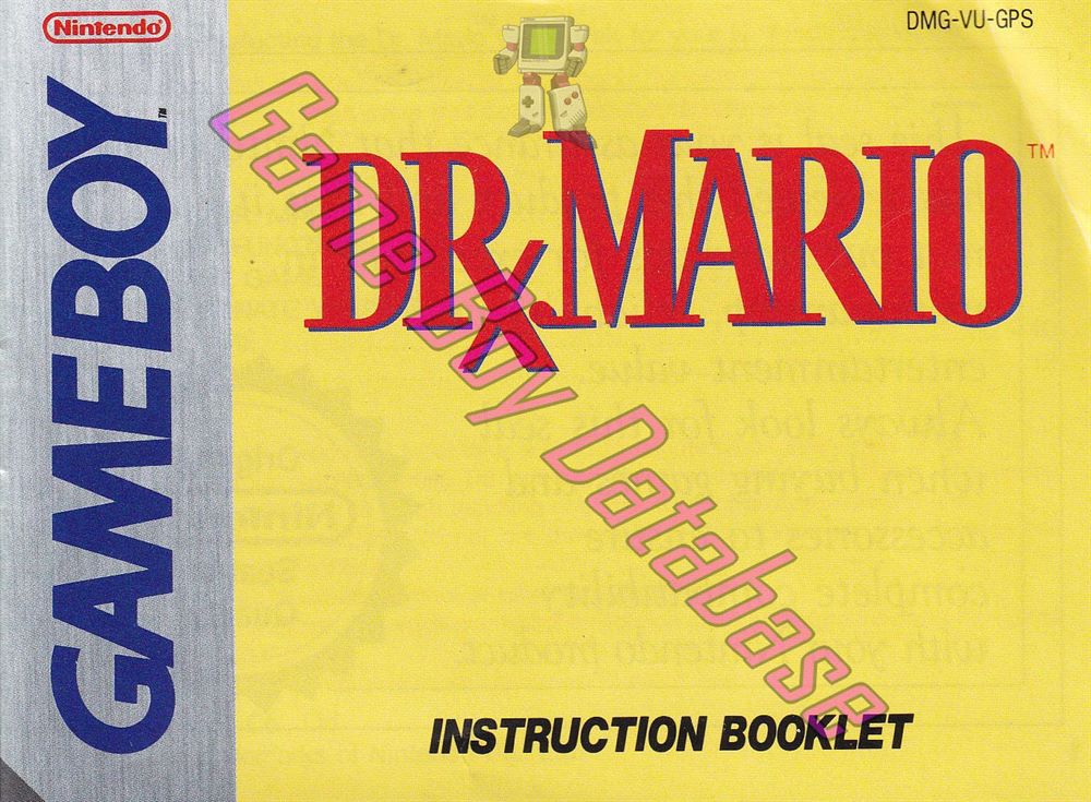 Dr. Mario GPS Front of the booklet