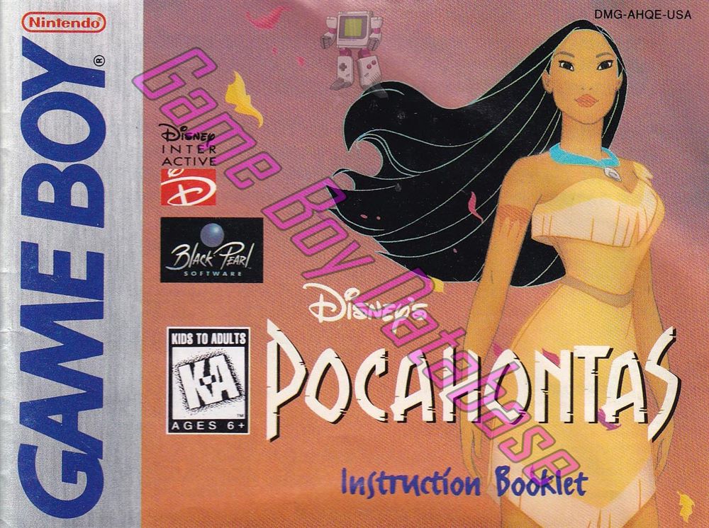 Pocahontas (Disney's) USA Front of the booklet