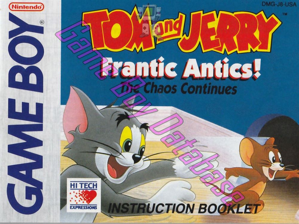 Tom & Jerry Frantic Antics USA Front of the booklet