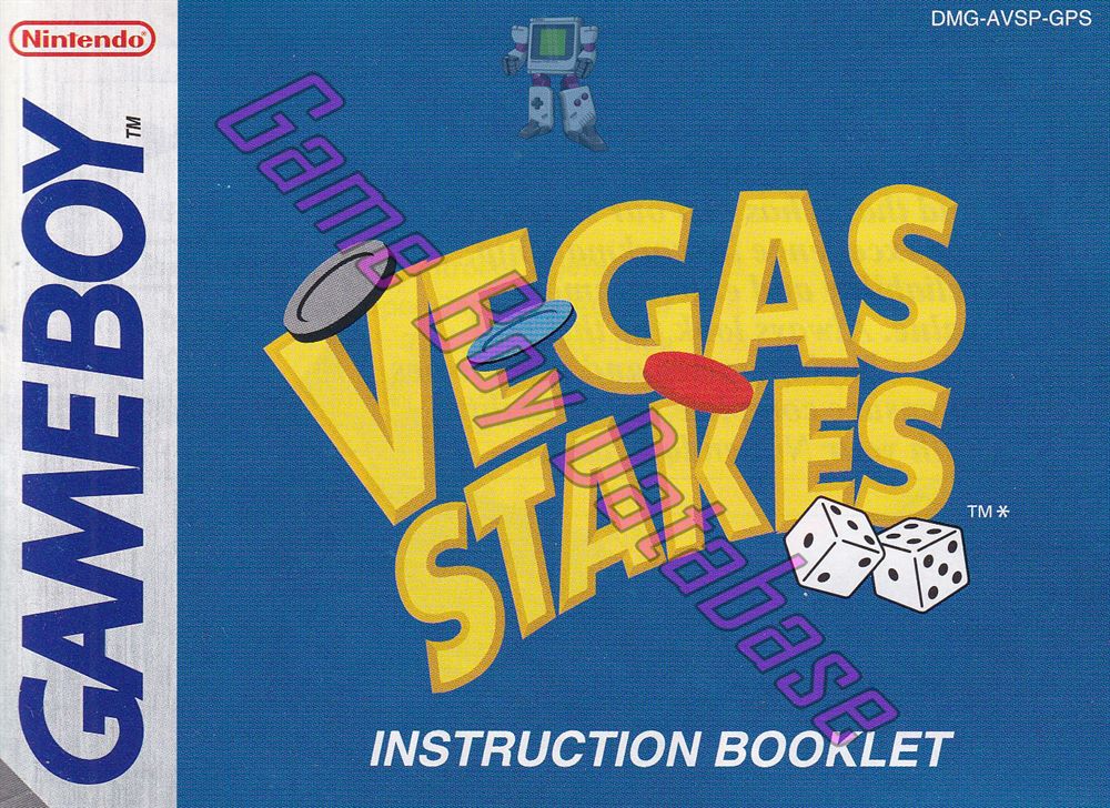 Vegas Stakes GPS-1 Front of the booklet