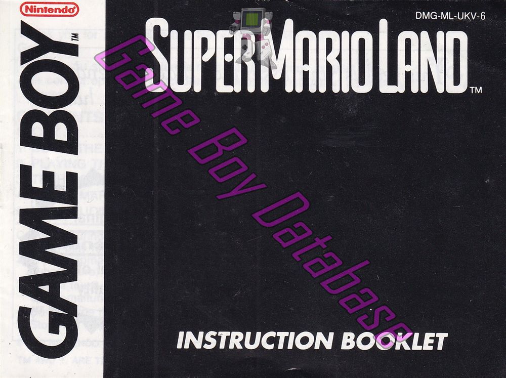 Super Mario Land UKV-2 Front of the booklet