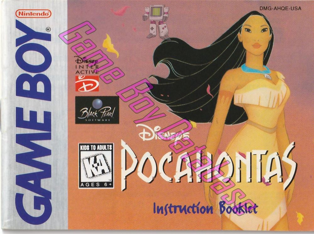 Pocahontas (Disney's) USA Front of the booklet