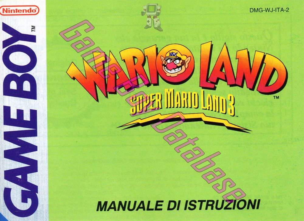 Wario Land: Super Mario Land 3 ITA-2 Front of the booklet