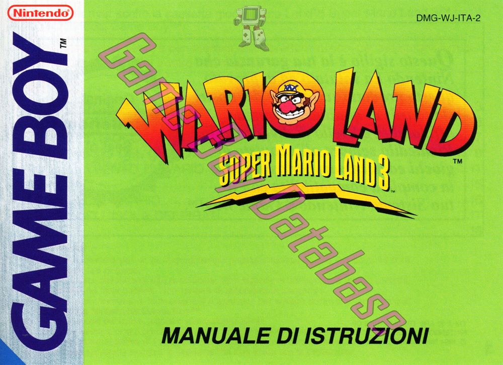 Wario Land: Super Mario Land 3 ITA-3 Front of the booklet