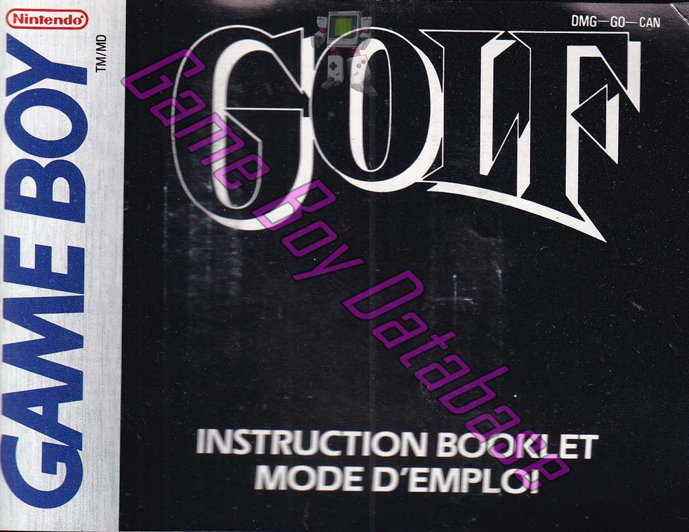 Golf CAN Front of the booklet