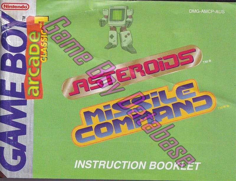 Arcade Classic no.1 Asteroids - Missile Command AUS Front of the booklet