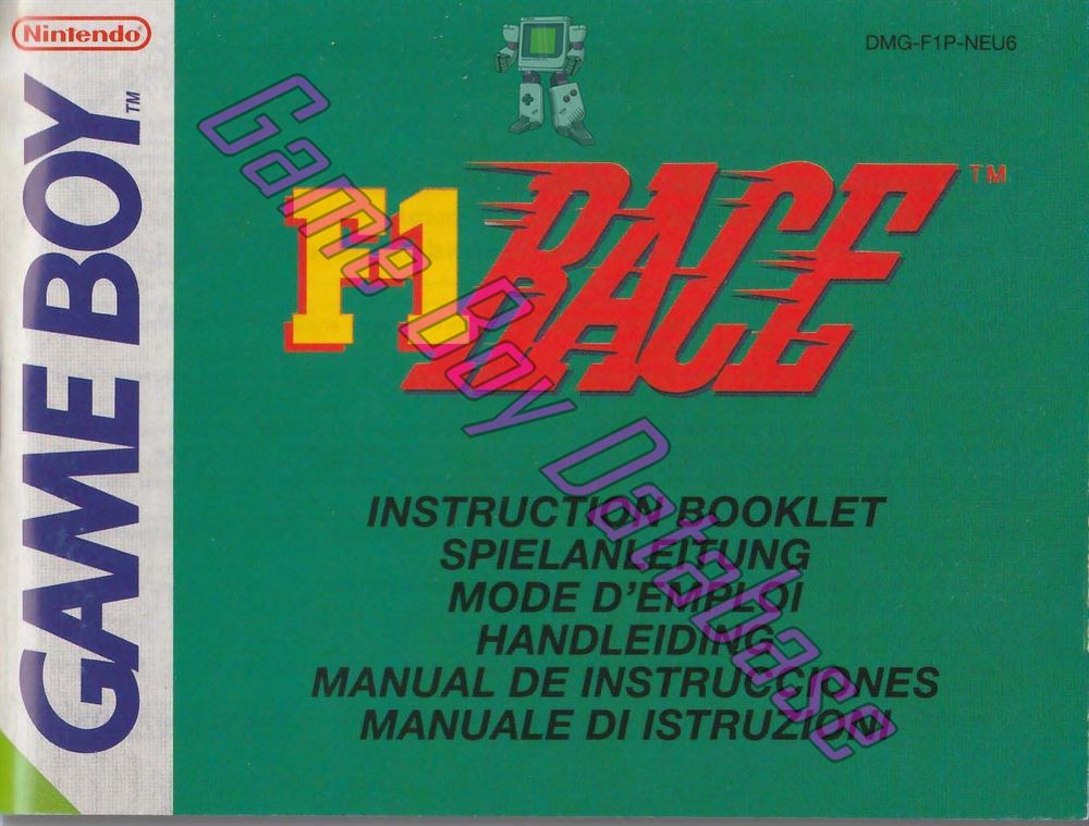 F-1 Race NEU6-2 Front of the booklet