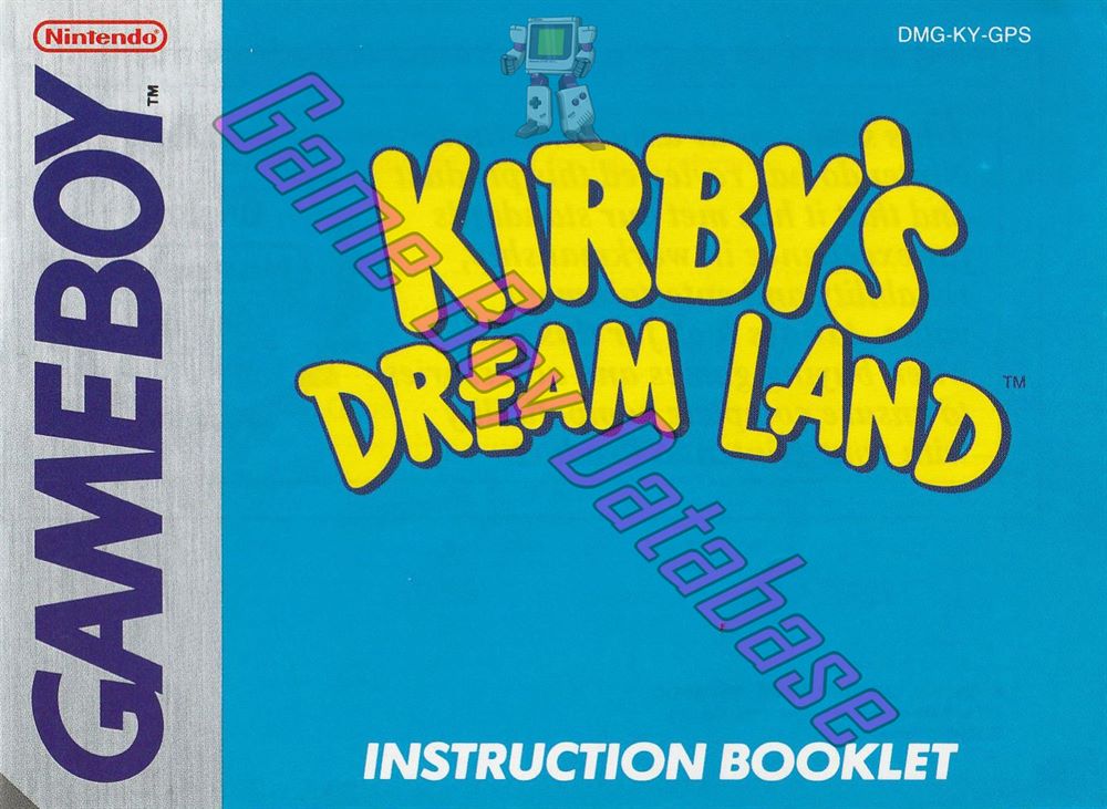 Kirby's Dream Land GPS Front of the booklet