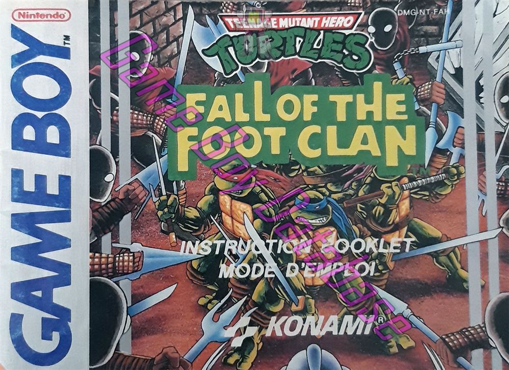 Teenage Mutant Hero Turtles Fall of the Foot Clan FAH Front of the booklet