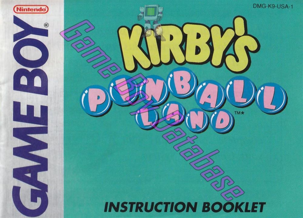 Kirby's Pinball Land USA-1 Front of the booklet