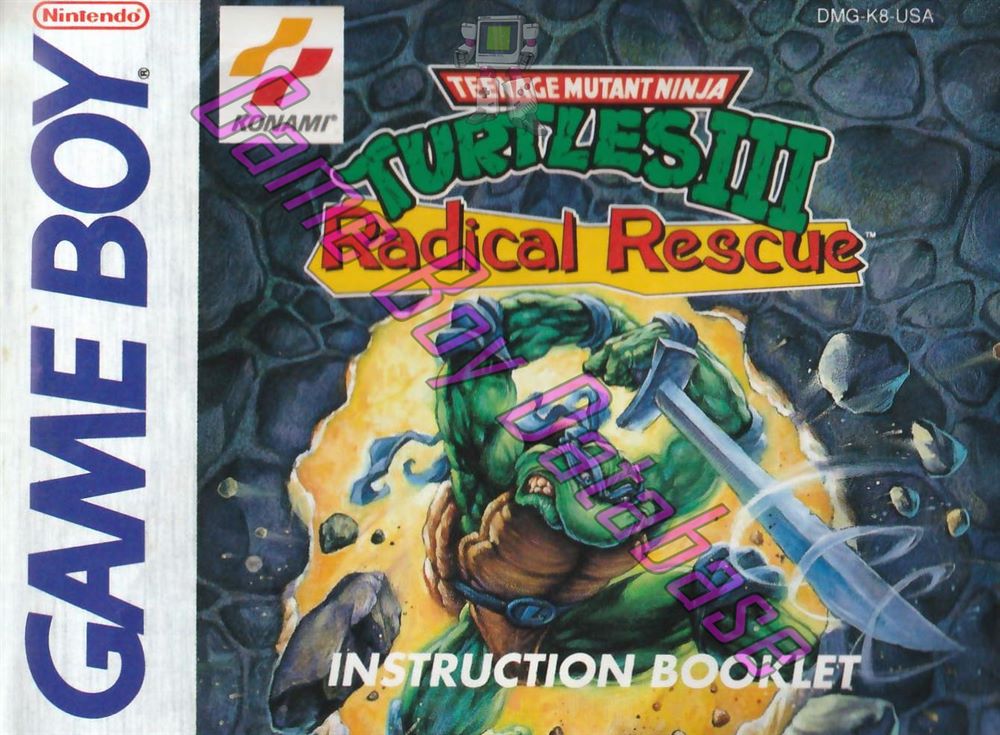 Teenage Mutant Ninja Turtles III Radical Rescue USA Front of the booklet