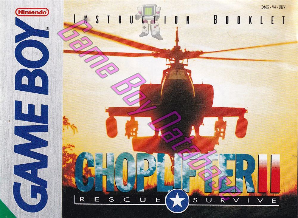 Choplifter II UKV Front of the booklet