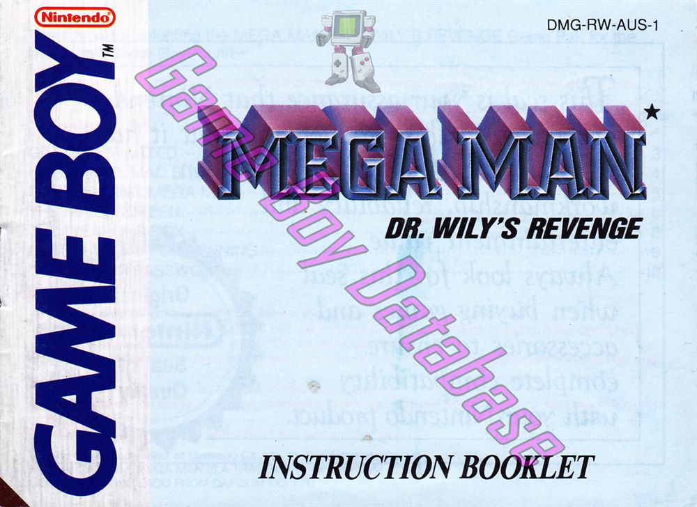 Mega Man Dr. Wily's Revenge AUS-1 Front of the booklet