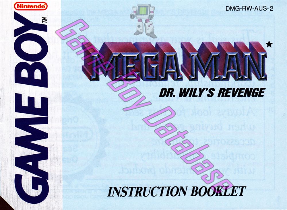 Mega Man Dr. Wily's Revenge AUS-1 Front of the booklet