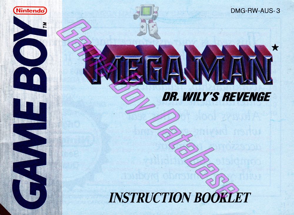 Mega Man Dr. Wily's Revenge AUS-1 Front of the booklet