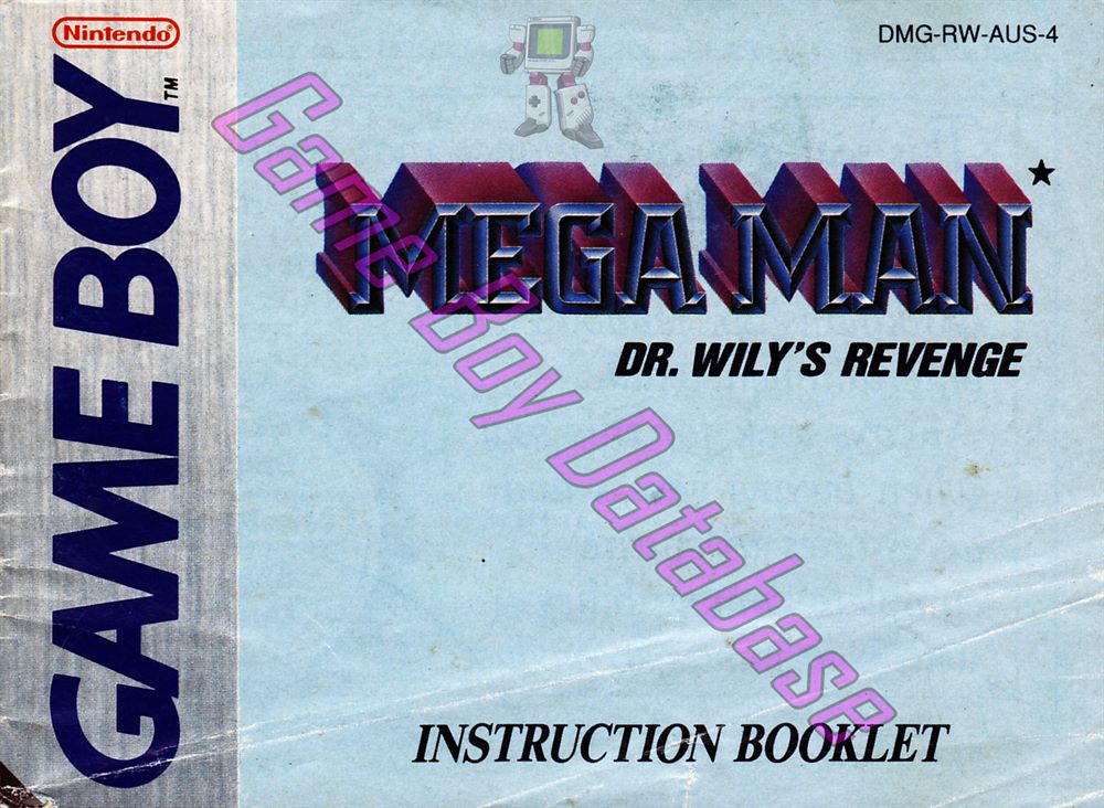 Mega Man Dr. Wily's Revenge AUS-1 Front of the booklet