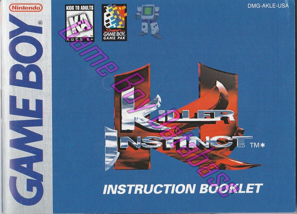 Killer Instinct USA Front of the booklet