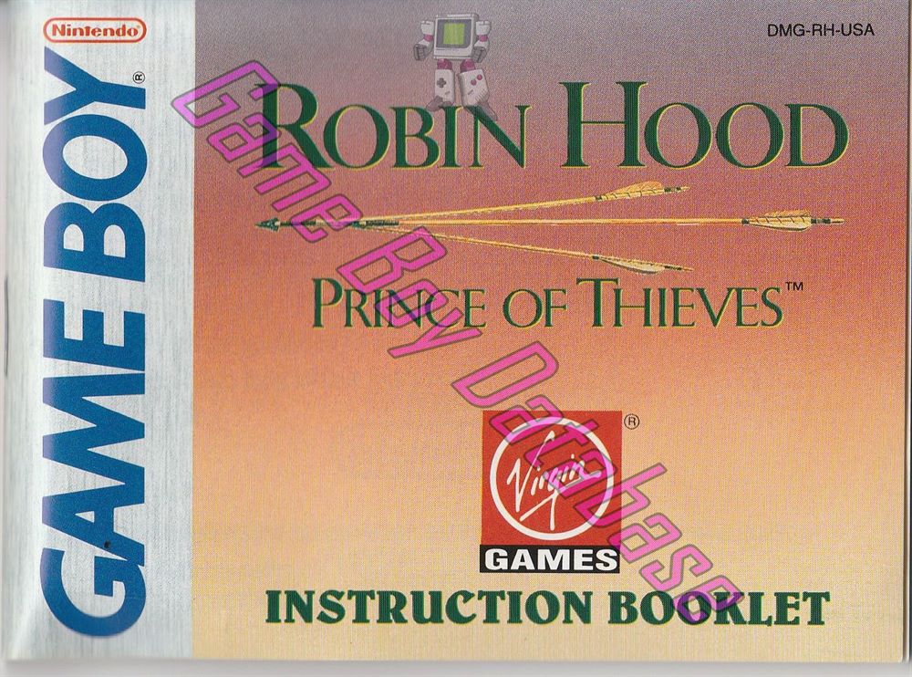 Robin Hood Prince of Thieves USA Front of the booklet