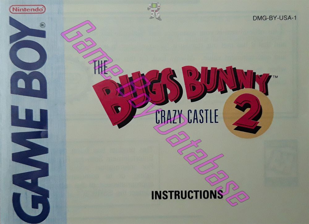 Bugs Bunny Crazy Castle 2 USA-1 Front of the booklet