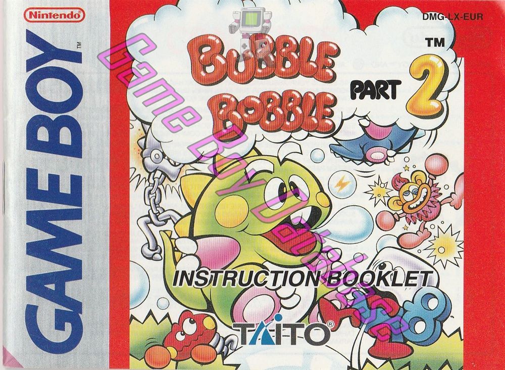 Bubble Bobble Part 2 EUR Front of the booklet