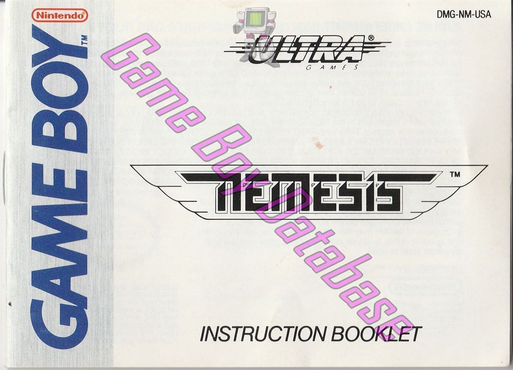 Nemesis USA Front of the booklet