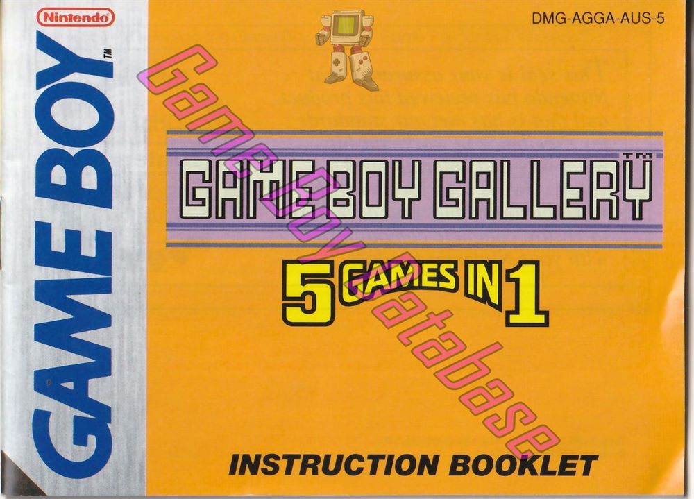 Game Boy Gallery 5 in 1 AUS-1 Front of the booklet