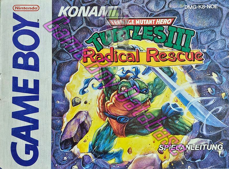 Teenage Mutant Hero Turtles III Radical Rescue NOE Front of the booklet