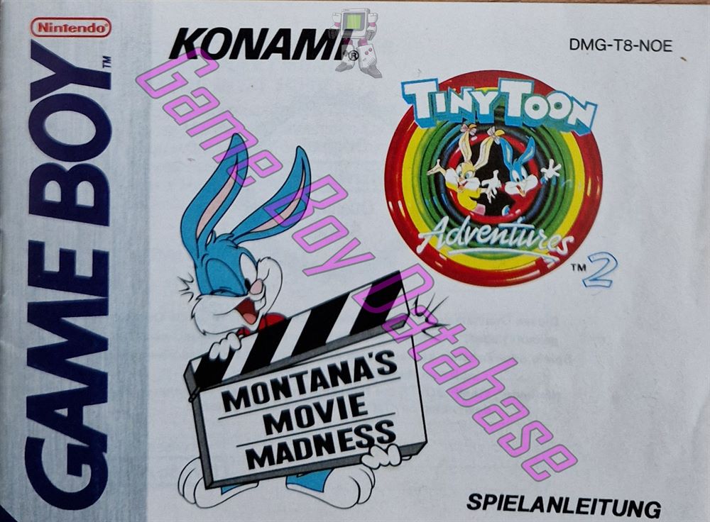 Tiny Toon Adventures 2 Montana's Movie Madness NOE Front of the booklet